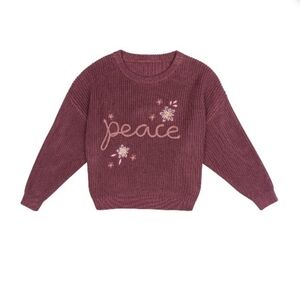 Mauve Sweater with Embroidered Design